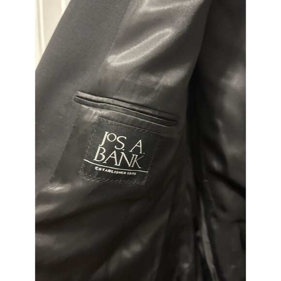 Jos A Bank Blazer Mens 48 Long Sport Coat Black Wool Tailored Fit Double Vented - Picture 2 of 8